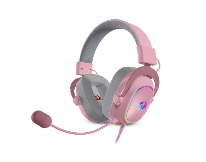 Redragon Zeus X Headphone Gaming RGB Virtual 7.1 USB Microphone Pink
