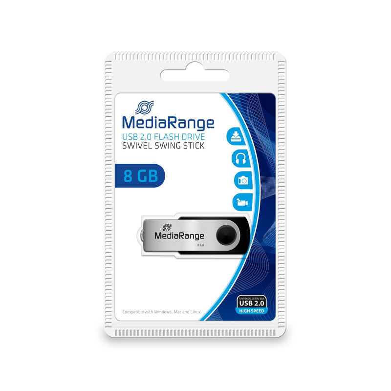 Mediarange USB Flash Drive MR908 8GB USB Type-a / Micro-USB 2.0 Black Silver