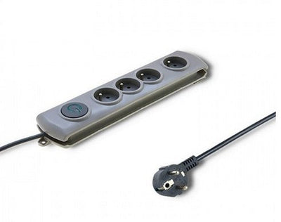 Qoltec Power Strip Protector Contra Sobretensiones 4 Plugs 1,5M Grey — image 1