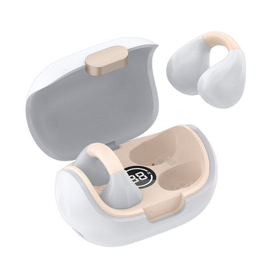 Cool Headphones Stereo Bluetooth Earbuds Clip White — image 1