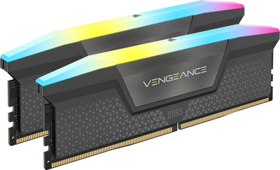 Corsair Memory 32GB DDR5-6400 2X 16GB Kit Dual, RAM Black CMH32GX5M2B6400Z32, Vengeance Rgb, Intel Xmp, AMD Ex — image 1