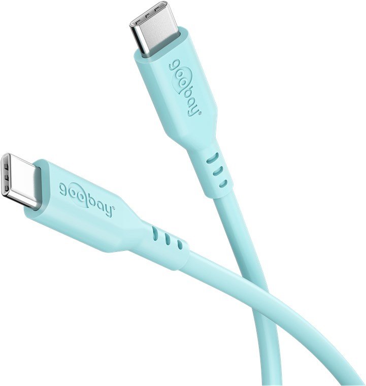 Goobay USB-C Silicone Cable 1.5M, Turquoise