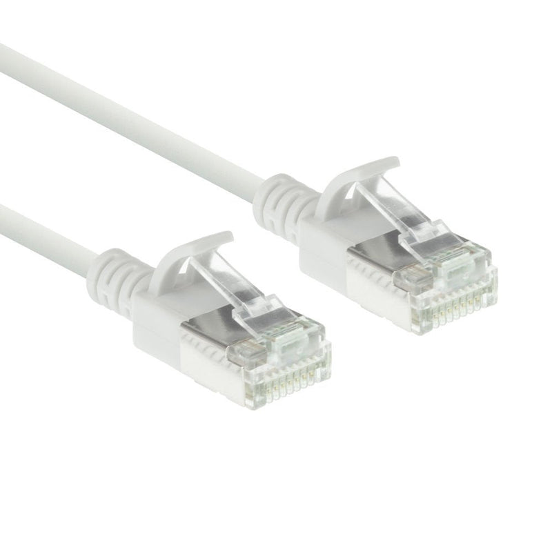 White 10 Meter Lszh U FTP CAT.6A Datacenter Slimline Patch Cable Snagless With RJ45 Connectors