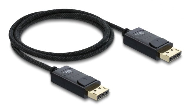 Delock Koaxiales DisplayPort Cable 16K 60 HZ 80Gbps With Geflechtmantel 1M