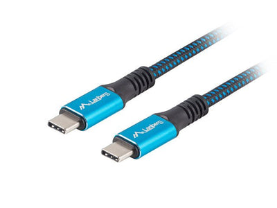 Lanberg USB Cable -c 4.0 Male/Male 0.5M 100W 8K 30HZ Black/Blue — image 1
