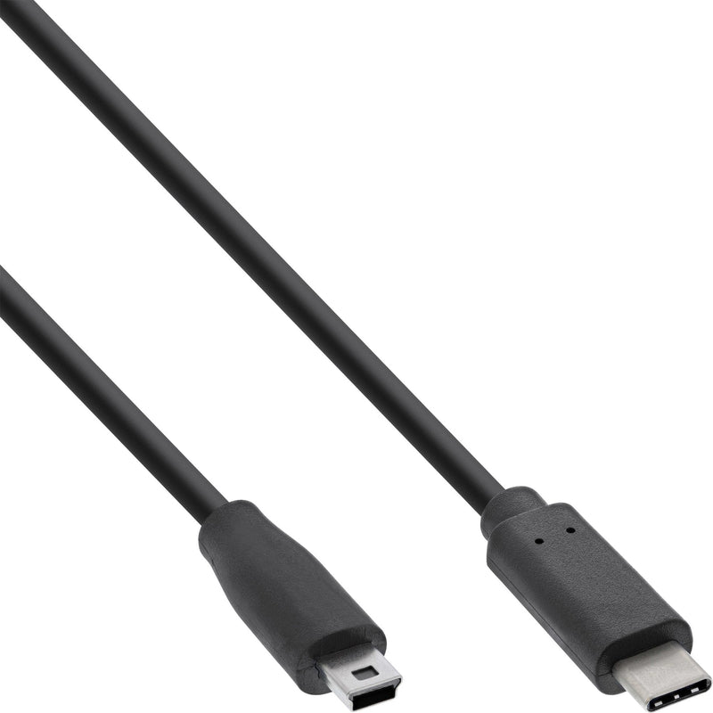 Inline Cable USB 2.0, Type-c Male a Mini-b Male (5 Pines), Black 0,5M