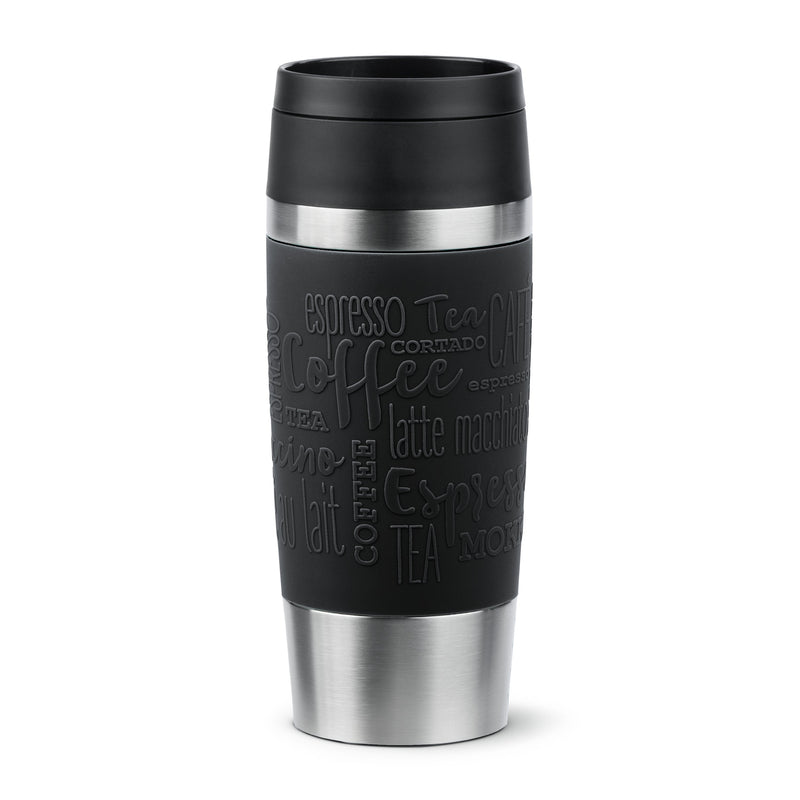 Emsa Mug Thermal Travel Mug Clásica Black/Steel Inoxidable, 0,36 Litros N2020200