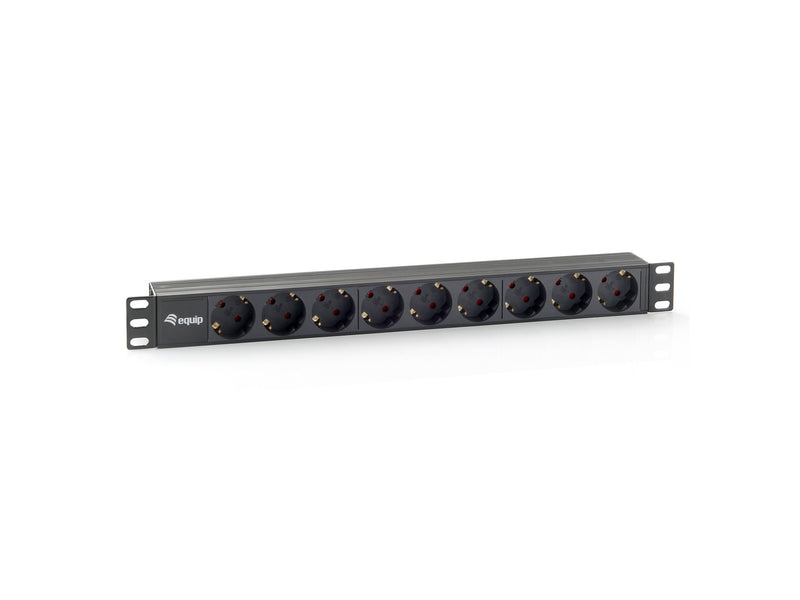 Equip Power Strip Power Rack 19 9 Sockets DIN49440 1U - 16A - 3500W Max.cable 1.8M Black