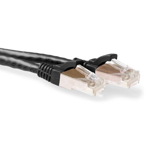 Black 10 Meter Lszh SFTP CAT.6A Patch Cable Snagless With RJ45 Connectors