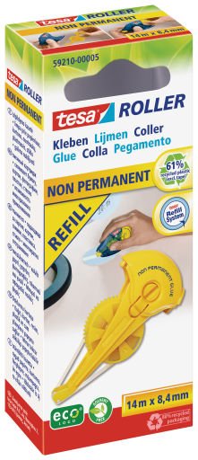 Tesa Rodillo Adhesive No Permanente Ecologo, Cartridge Recharge Yellow 14 Metres — image 1