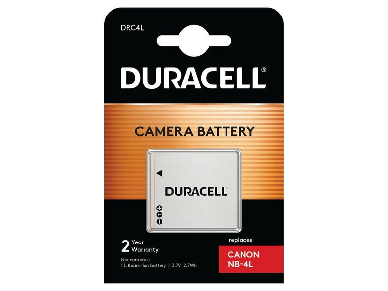 Duracell Digital Camera Battery 3.7V 720MAH Replacement For Canon NB-4L DRC4L