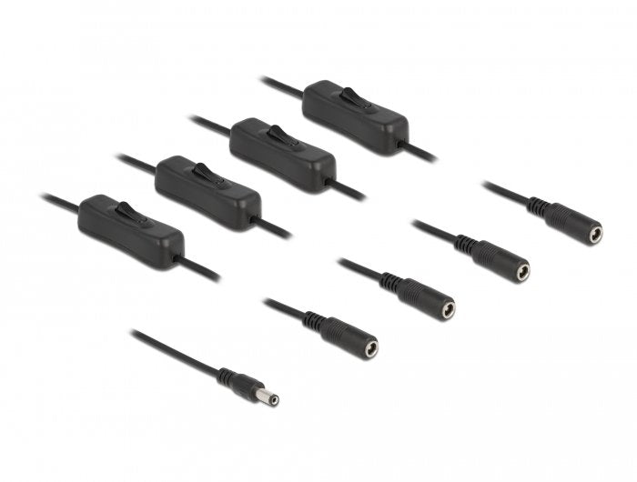 Delock Cable DC 5,5 X 2,1MM Male a 4 X DC Female 1M