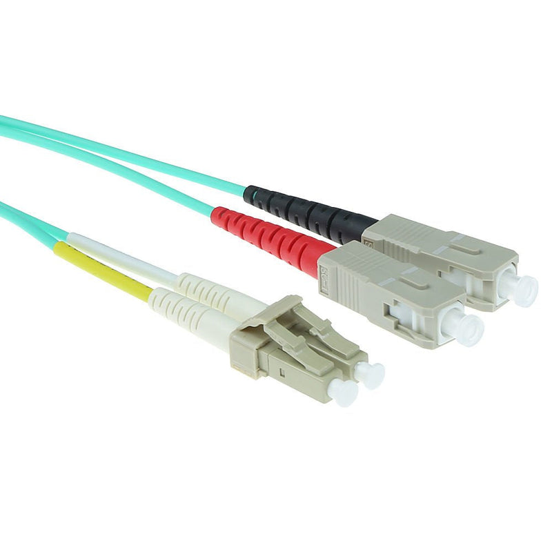 1 Meter Lszh Multimode 50 125 OM3 Fiber Patch Cable Duplex With Lc And Sc Connectors