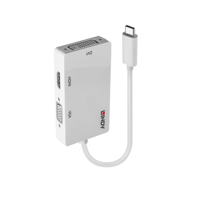 Lindy 43273 Adapter USB-C a VGA / DVI / HDMI 3840 X 2160 Pixels White — image 1