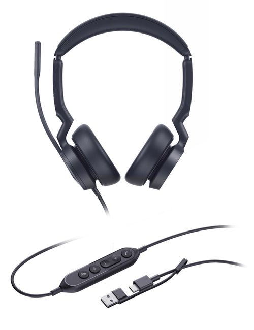 Yealink Headphones UH46 Dual, Black Variante Uc, Port USB-C And Usb-a, Double Light Ocupado 1308183 — image 1