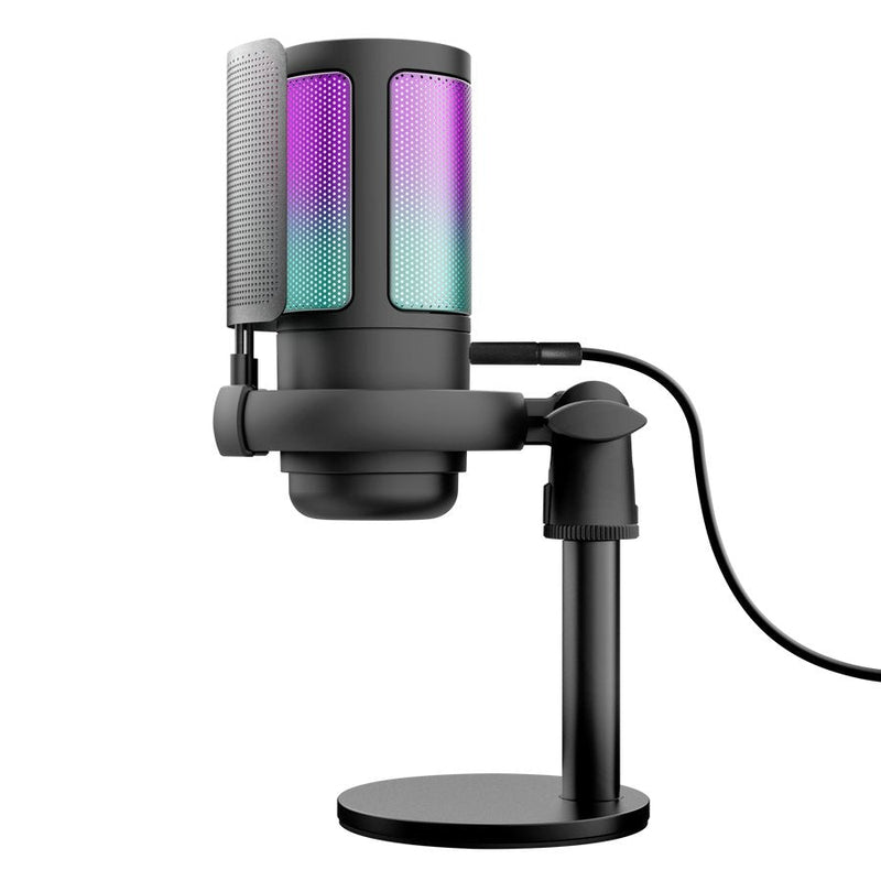 Trust Microphone Gxt 238 Auron Gaming USB Iluminacion LED Patron Cardioide Tripod Black