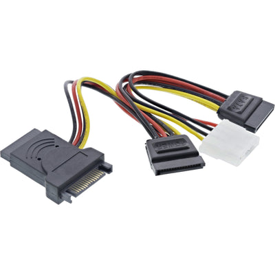 Inline Adapter Power SATA Male a Female a 2X SATA + Power Molex 4 Pines — image 1