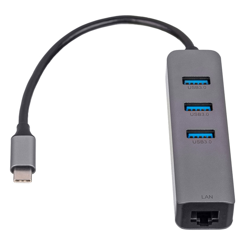 Akyga Hub USB Type-c To 3x USB 3.0 AK-AD-66 Network Card 10 100 1000 15CM