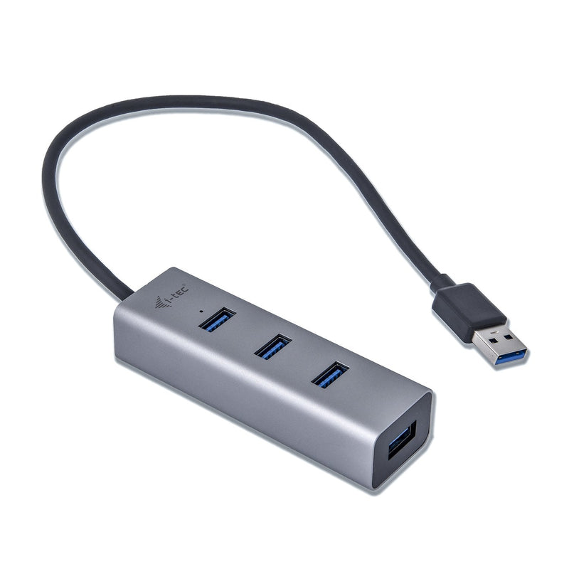 I-tec Hub 4 Ports USB 3.0 Metal Without Power Adapter Ideal Laptops Ultrabook PC Stand Gane And Mac Os