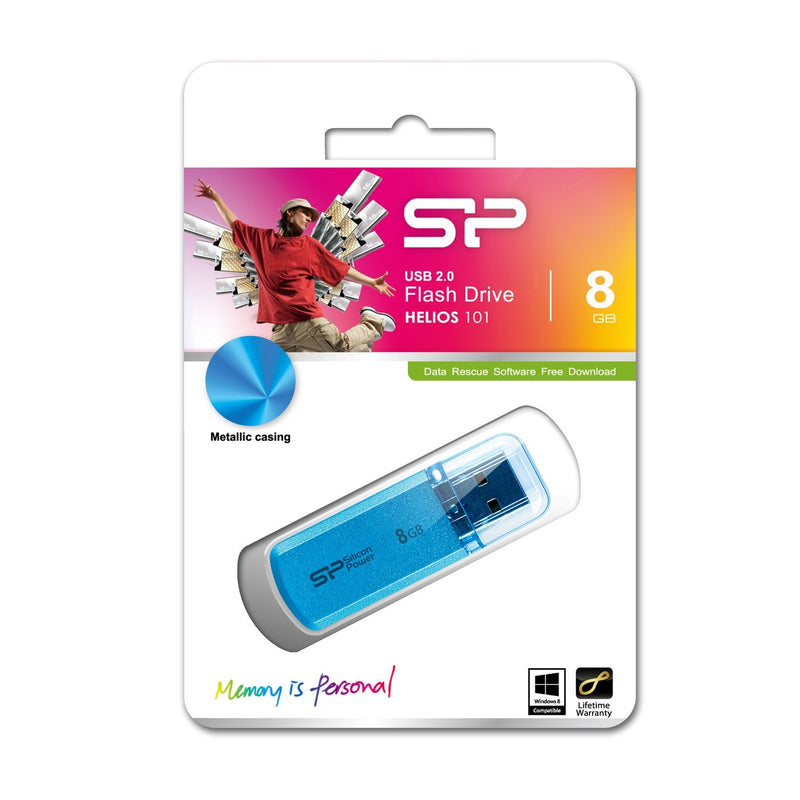 Memory Silicone Power USB Helios 101 8GB USB 2.0 Blue