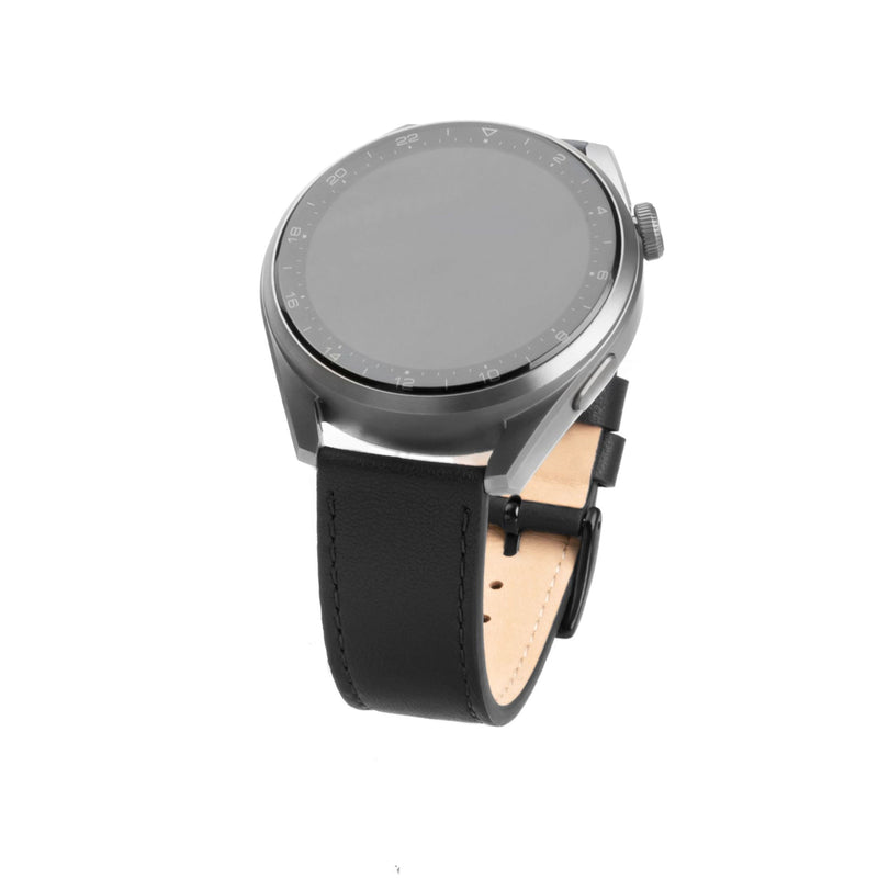 Fixed Leather Strap For Smartwatch 22MM Wide, Black