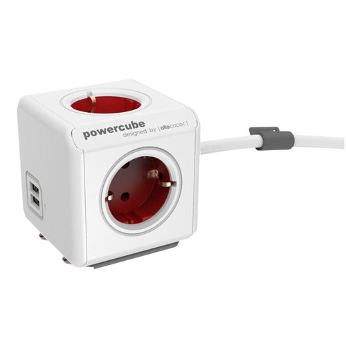 Allocacoc 2402RD/Freupc Base Múltiple 1,5M 4 Salidas AC Indoor Red White — image 1