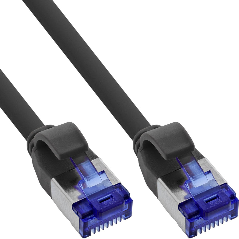 Inline® Network Cable Slim, CAT.6A, S/FTP, Tpe (lszh) Flexible, PoE, Black, 0.5M