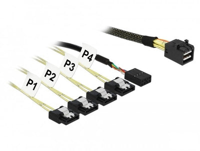 Delock Cable Mini Sas HD SFF-8643 4X SATA 7PIN 85732 1M Metall — image 1