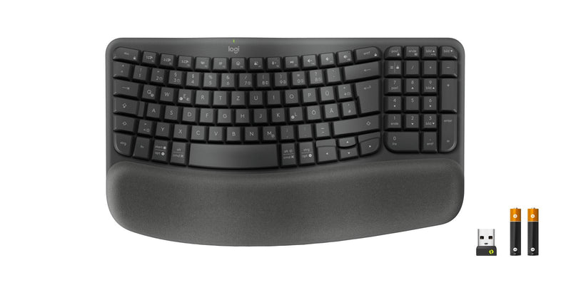 Logitech Keyboard German Wave Keys For Business RF Wireless + Bluetooth Qwertz Graphite