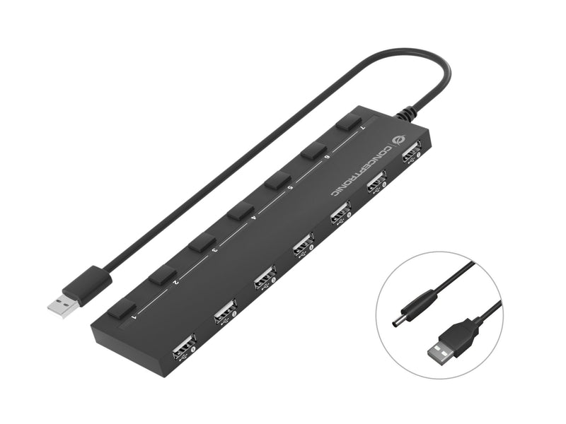 Conceptronic USB Hub 7PORT USB 2.0 Black