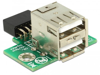 Delock 41429 Head Pin USB Female 2 X USB 2.0 Tipo-a Female - Arriba — image 1