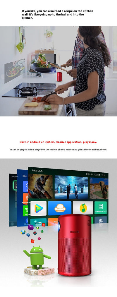Projector M1M2 Wireless WiFi Projection Screen HD Machine Outdoor Portable
