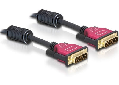 Delock Cable DVI 24 + 1 Male DVI 24 + 1 Male 3M Red Premium — image 1