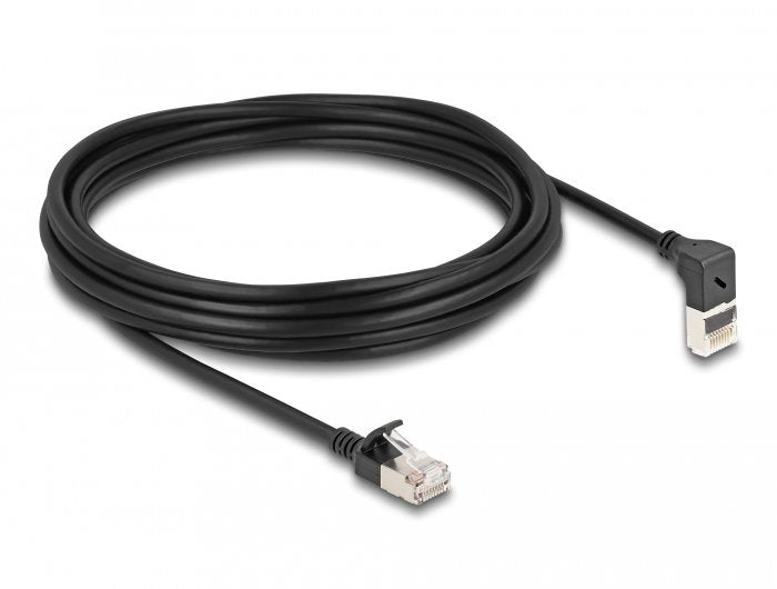 Delock Network Cable RJ45 CAT.6A S/FTP Slim 90° Oben Angular / Gerade 5M