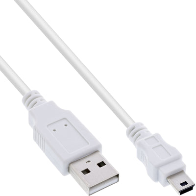 Inline USB 2.0 Mini Cable Type a Male a Mini-b Male 5 Pines White 1M — image 1