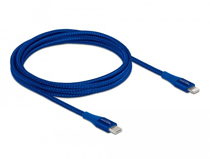 Delock Daten- And Cable Charging USB Type-c™ a Lightning™ Iphone™, Ipad™ And Ipod™ Blue 2M Mfi