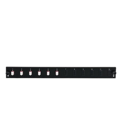 Efb Equipped 12 Port Front Panel With 6 X Lc Duplex Coupling OM4 Vertical, Black — image 1