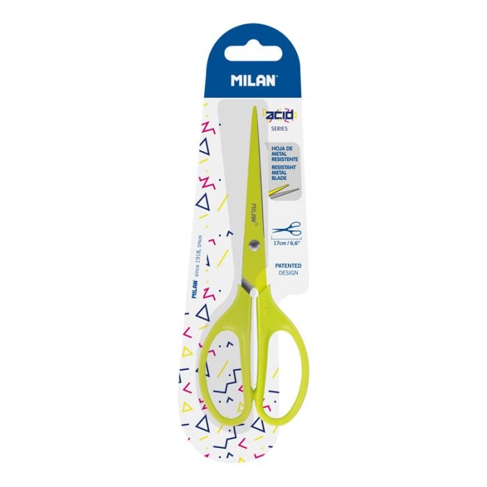 Milan Scissors Acid Edition 17CM Simétricas Handle Plastic Yellow -blister-