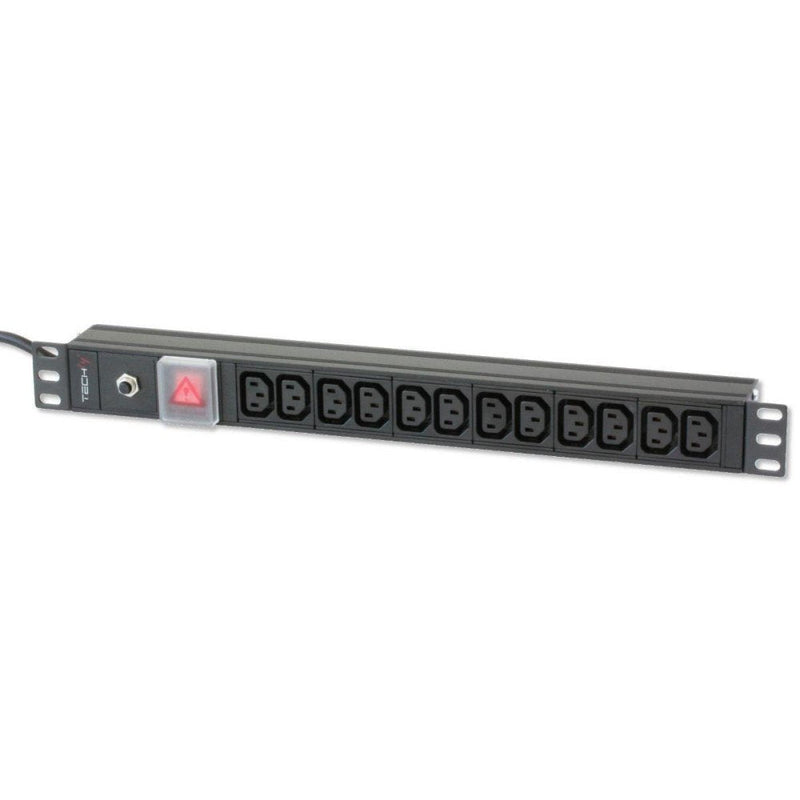 Techly Power Strip 023776 Base Múltiple 2M 12 Salidas AC Indoor Black