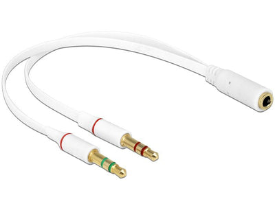 Delock 65585 Cable Audio 0,2M 2 X 3,5MM White — image 1