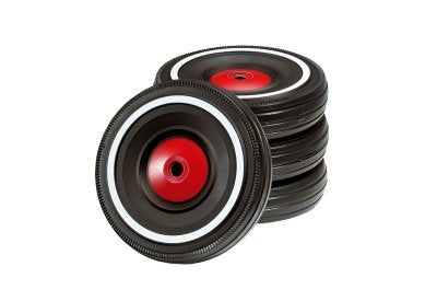 Big Bobby Car Classic Whisper Set de Neumáticos, Set de Wheels Negro 800001260