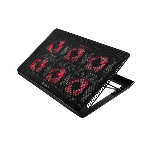 Savio Laptop Cooling Pad 6 Backlit Fans 2000 Rpm COS-01 Pad Fría 43,9CM (17.3) Black Red — image 1