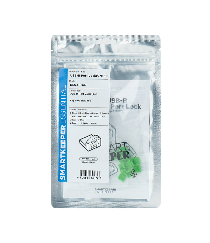 Smartkeeper Essential Usb-b Port Lock (BL04), Lock Embutir Code Colour Green 10 Pieces BL04P1GN