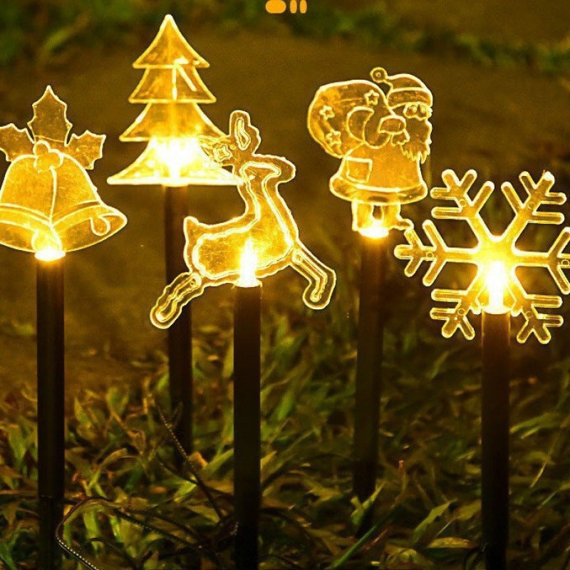 LED Solar Walking Stick String Lawn Candy Snowflake Ground Spike Courtyard Colorful Light