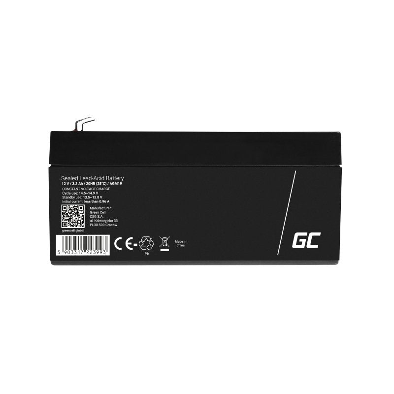 Green Cell AGM19 Battery Sistema UPS Sealed Lead Acid (vrla) 12V 3,3AH