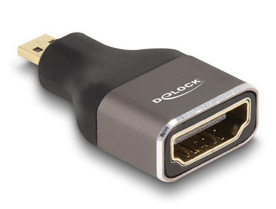 Delock HDMI Adapter Micro-d Male a Female 8K 60 HZ Grey Metall — image 1