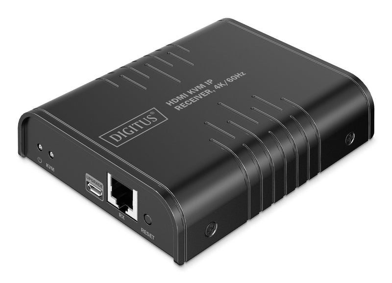 Digitus HDMI KVM IP Receptor, Conmutador KVM Black 4K/60HZ DS-55356