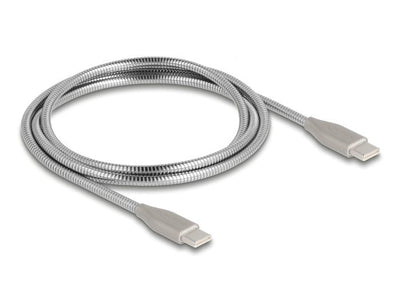Delock USB-C USB Cable 2.0CON Metallmantel USB Type-c Connector Male a Male PD 3.0 60W 1M Silver — image 1