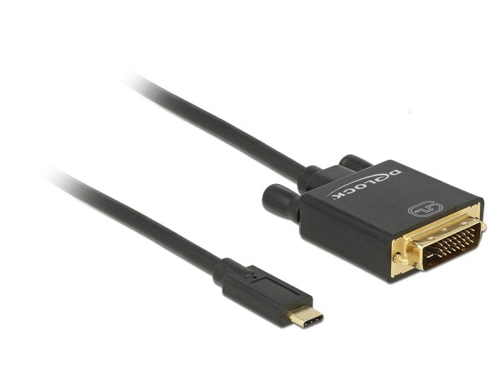Delock USB Cable Type-c - DVI 24 + 1M/M 4K 30 HZ 2M Black