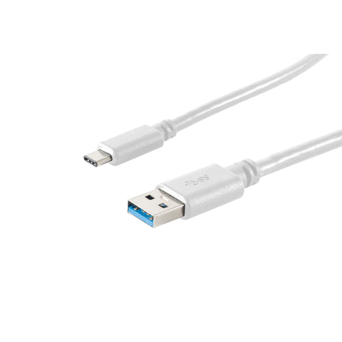S-conn 13-31026 USB Cable 1M USB 3.2 Gen 1 (3.1 Gen 1) USB a USB C White — image 1